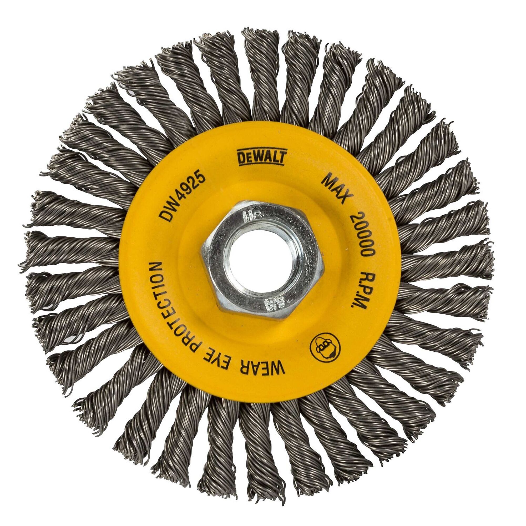 DEWALT, Wire Wheel, Stringer Bead, 4in., Wheel Diameter 4 in, Arbor Size 5/8 Wheels (qty.) 1 Model# DW4925